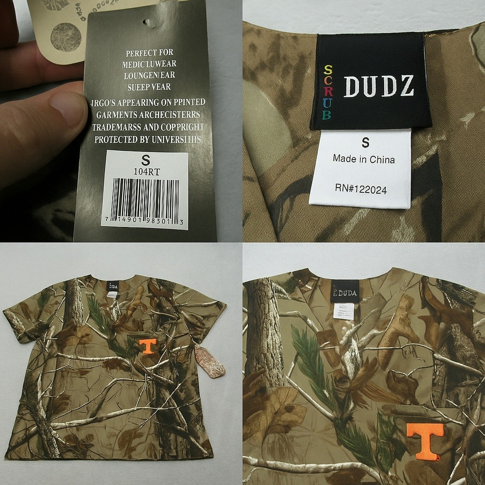 Realtree Scrub Shirt Mens Small Green Camo Fits Large Medical Nurse Uniform  NEW